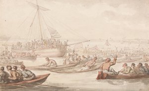 La course annuelle de rameurs pour le manteau et l